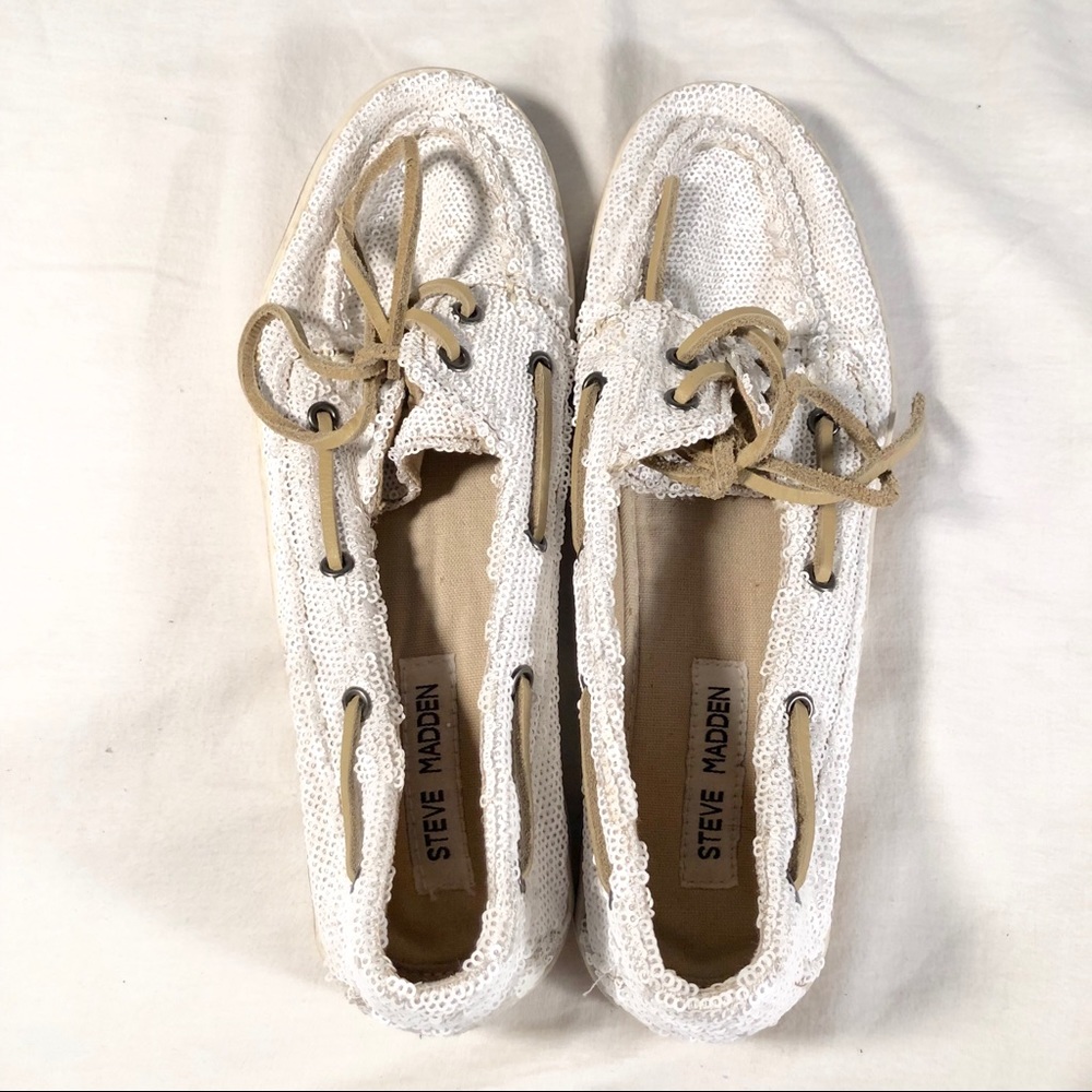 Steve Madden Yachtt Sequined Boat Shoes Size 8.5
